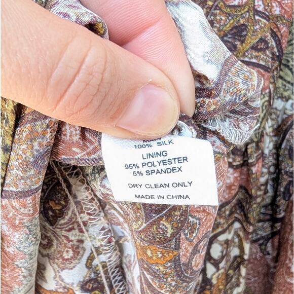 Ulla Johnson Maris Paisley-print Silk Crepe Bow Ruffle Mini Dress, size 8 - Picture 12 of 13